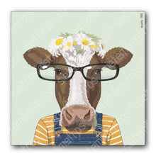 Cargar imagen en el visor de la galería, Láminas De Vacas Vaca Marrón / 30X30 Cm Laminas