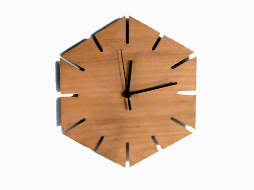 Reloj Hexágono - Madera