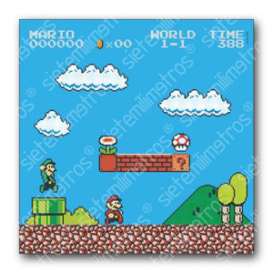 Laminas De Video Juegos Mario Azul / 30X30 Cm Laminas